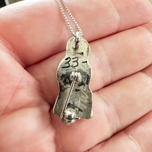 Native American Zuni Maiden Pendant Theresa Waseta Inlay Gemstone Necklace - Picture 2 of 7